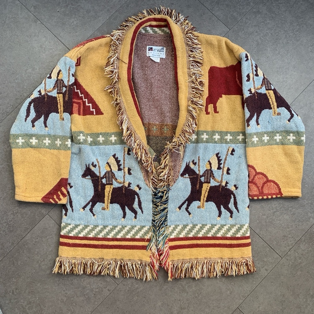 Vintage Tapestry Cardigan – Southwestern Pattern - Picture 1 of 6